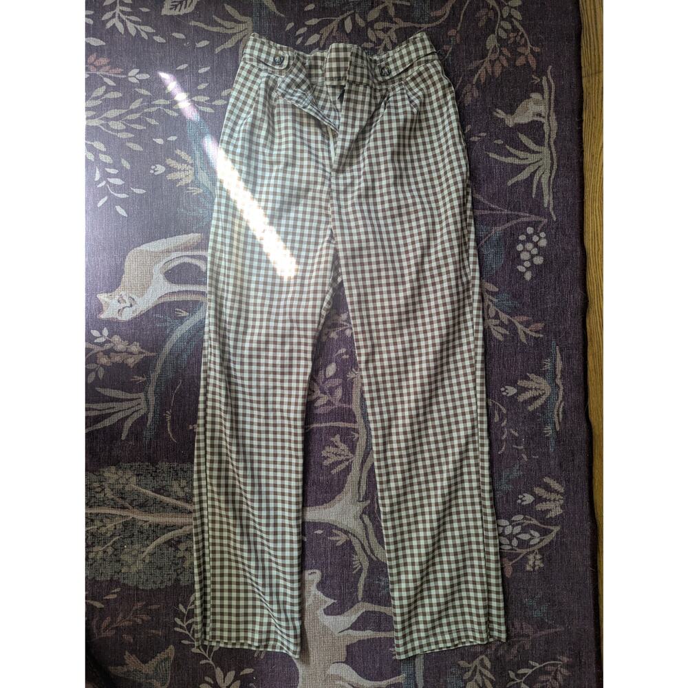 Shein Brown Gingham Pants Large